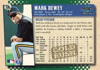 1995 Score - Gold Rush #24 Mark Dewey Back