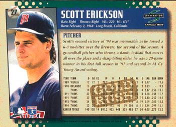 1995 Score - Gold Rush #27 Scott Erickson Back
