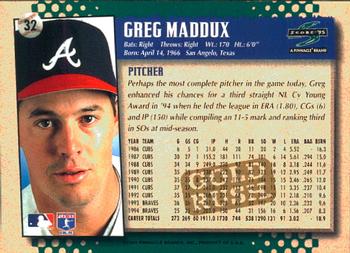 1995 Score - Gold Rush #32 Greg Maddux Back