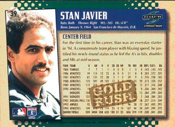 1995 Score - Gold Rush #39 Stan Javier Back