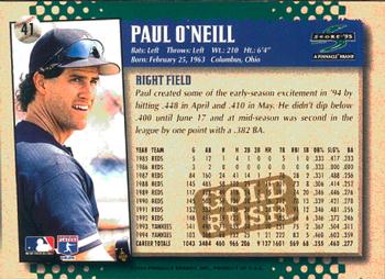 1995 Score - Gold Rush #41 Paul O'Neill Back