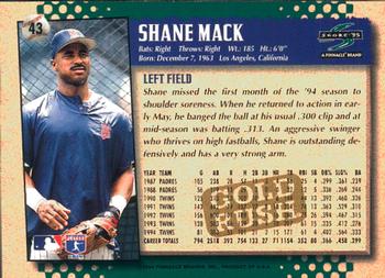 1995 Score - Gold Rush #43 Shane Mack Back