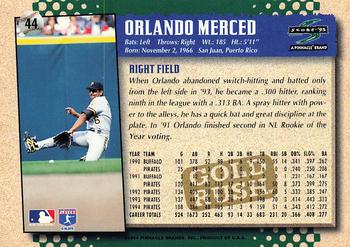1995 Score - Gold Rush #44 Orlando Merced Back