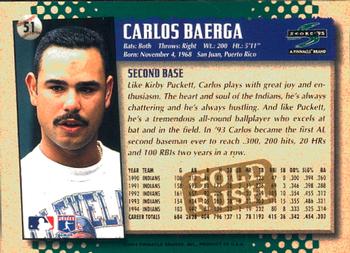 1995 Score - Gold Rush #51 Carlos Baerga Back