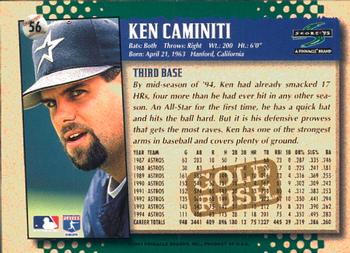 1995 Score - Gold Rush #56 Ken Caminiti Back