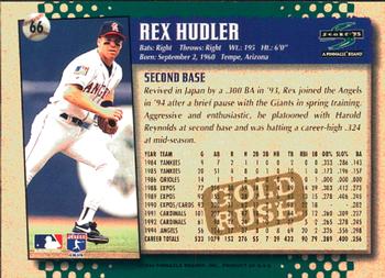 1995 Score - Gold Rush #66 Rex Hudler Back