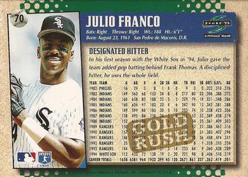 1995 Score - Gold Rush #70 Julio Franco Back