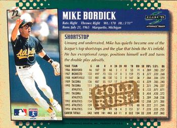 1995 Score - Gold Rush #72 Mike Bordick Back