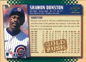 1995 Score - Gold Rush #89 Shawon Dunston Back