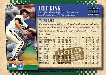 1995 Score - Gold Rush #109 Jeff King Back