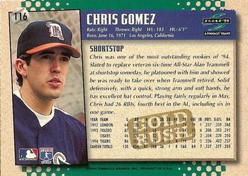 1995 Score - Gold Rush #116 Chris Gomez Back