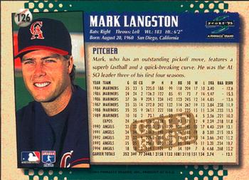 1995 Score - Gold Rush #126 Mark Langston Back