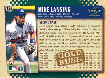 1995 Score - Gold Rush #127 Mike Lansing Back