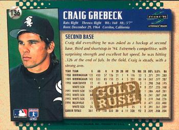 1995 Score - Gold Rush #136 Craig Grebeck Back