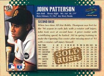 1995 Score - Gold Rush #151 John Patterson Back