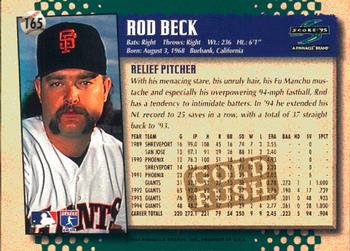 1995 Score - Gold Rush #165 Rod Beck Back