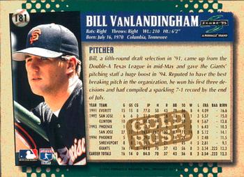 1995 Score - Gold Rush #181 William Van Landingham Back