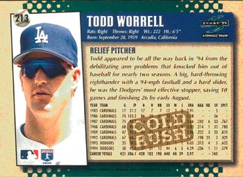 1995 Score - Gold Rush #213 Todd Worrell Back