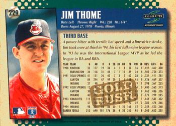 1995 Score - Gold Rush #229 Jim Thome Back