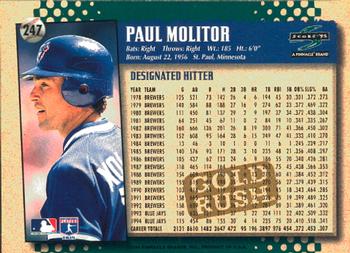 1995 Score - Gold Rush #247 Paul Molitor Back