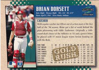 1995 Score - Gold Rush #252 Brian Dorsett Back