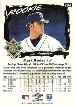 1995 Score - Gold Rush #294 Mark Kiefer Back