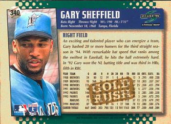 1995 Score - Gold Rush #340 Gary Sheffield Back