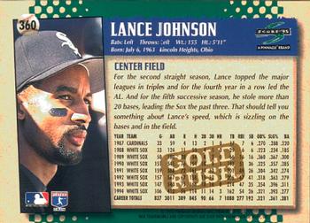 1995 Score - Gold Rush #360 Lance Johnson Back