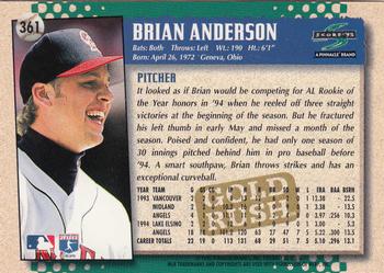 1995 Score - Gold Rush #361 Brian Anderson Back