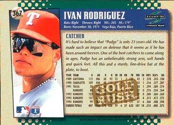 1995 Score - Gold Rush #367 Ivan Rodriguez Back