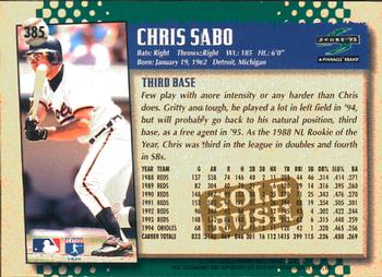 1995 Score - Gold Rush #385 Chris Sabo Back