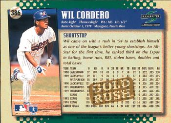 1995 Score - Gold Rush #386 Wil Cordero Back