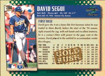 1995 Score - Gold Rush #388 David Segui Back