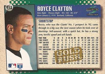 1995 Score - Gold Rush #413 Royce Clayton Back