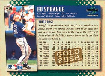 1995 Score - Gold Rush #414 Ed Sprague Back