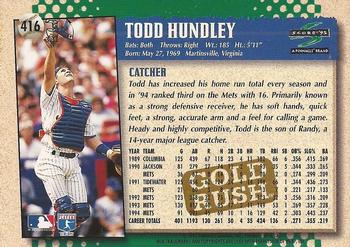 1995 Score - Gold Rush #416 Todd Hundley Back