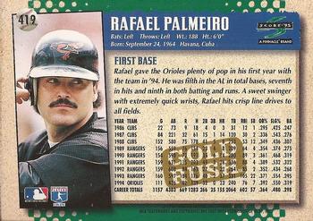 1995 Score - Gold Rush #419 Rafael Palmeiro Back