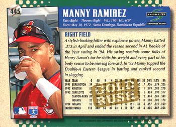 1995 Score - Gold Rush #445 Manny Ramirez Back