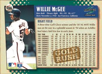 1995 Score - Gold Rush #466 Willie McGee Back