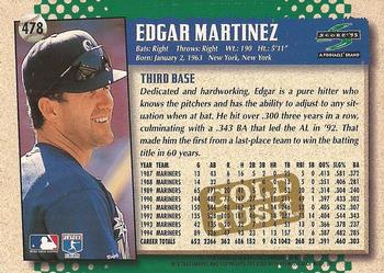 1995 Score - Gold Rush #478 Edgar Martinez Back