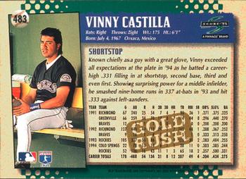 1995 Score - Gold Rush #483 Vinny Castilla Back