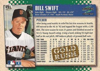 1995 Score - Gold Rush #491 Bill Swift Back