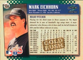 1995 Score - Gold Rush #532 Mark Eichhorn Back