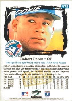 1995 Score - Gold Rush #578 Robert Perez Back