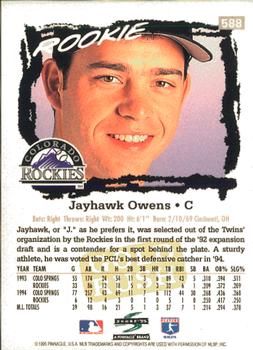 1995 Score - Gold Rush #588 Jayhawk Owens Back
