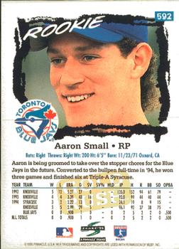 1995 Score - Gold Rush #592 Aaron Small Back