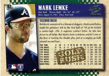 1995 Score - Gold Rush #87 Mark Lemke Back