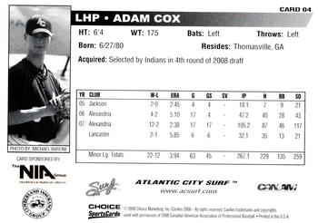 2008 Choice Atlantic City Surf #4 Adam Cox Back