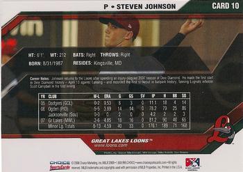 2008 Choice Great Lakes Loons #10 Steven Johnson Back