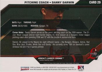 2008 Choice Great Lakes Loons #29 Danny Darwin Back